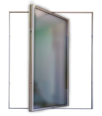 JOTI-Caixilharia de Alumínios-Porta Pivotante Vidro