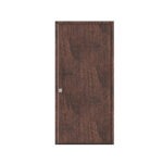 Porta de entrada modelo JPV NW05 em alumínio com painel fenólico vertical e acabamento Loft Brown, design moderno, sofisticado e com detalhes distintivos.