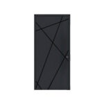 Porta de entrada modelo GEOMETRIC em alumínio com painel ranhurado de linhas diagonais, design arrojado e contemporâneo, trazendo movimento e personalidade à fachada